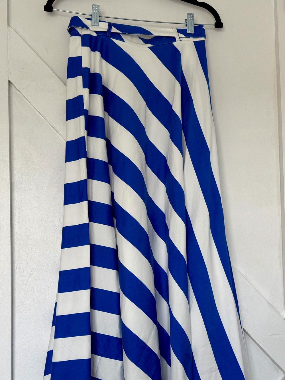 Zara Royal Blue and White Striped Maxi Skirt